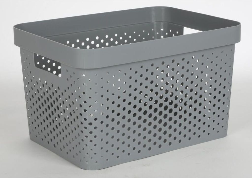 12x Korb 17L Grau Aufbewahrung Körbe Spielzeugkisten Ordnung Boxen Regal Küchen