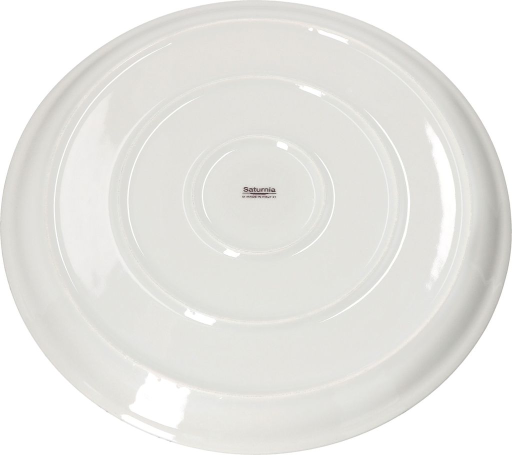 MamboCat Bianco - Lot De 4 Assiettes à Pizza XXL 33,5 Cm En Porcelaine Blanche – Idéales Pour Pizzas Familiales Et Service Gourmand