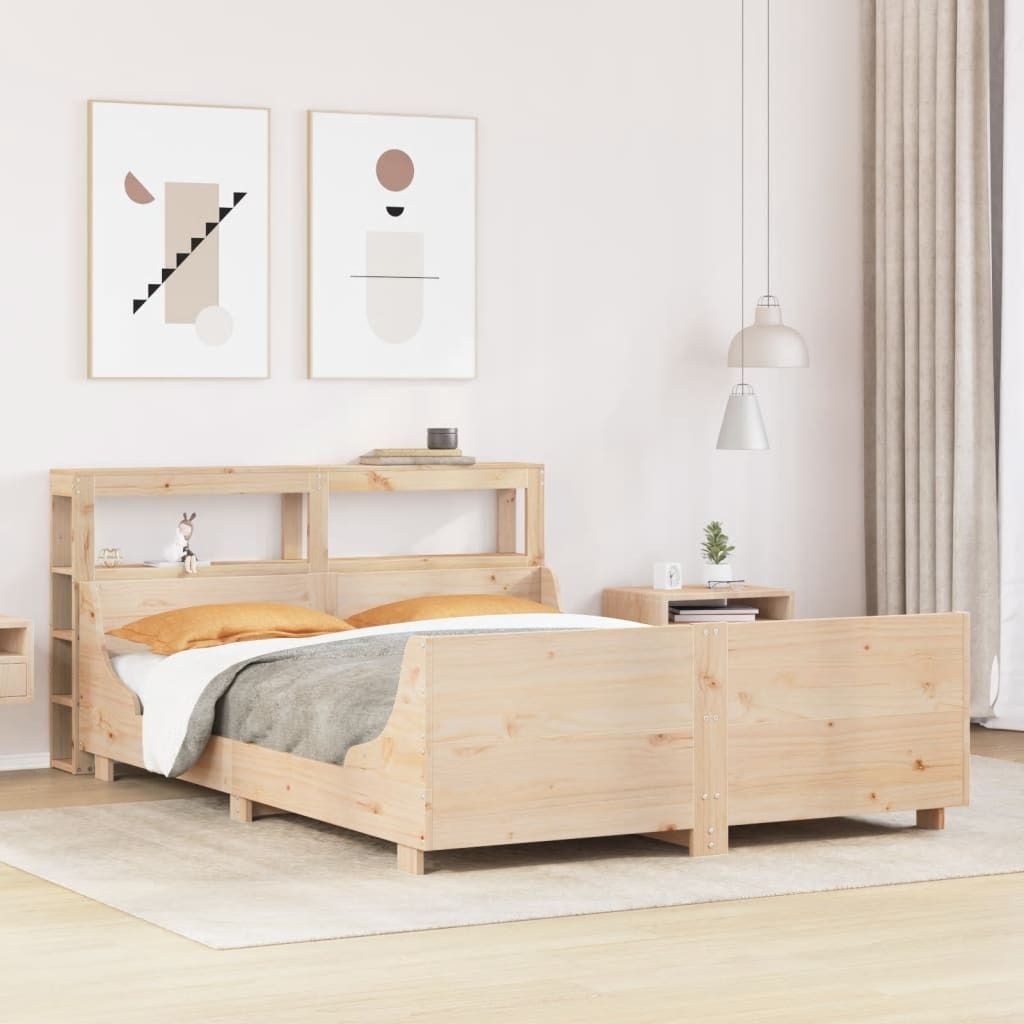 Möbel Massivholzbett ohne Matratze 140x190 cm Kiefernholz - Bettrahmen 3306471