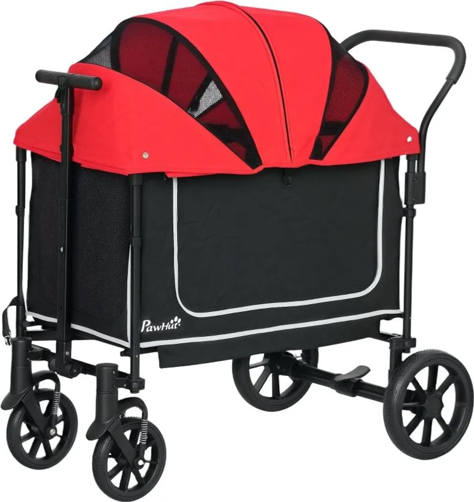 Poussette chien 30 kg pliable avec roues pivotantes Fortuna Lai - Rouge