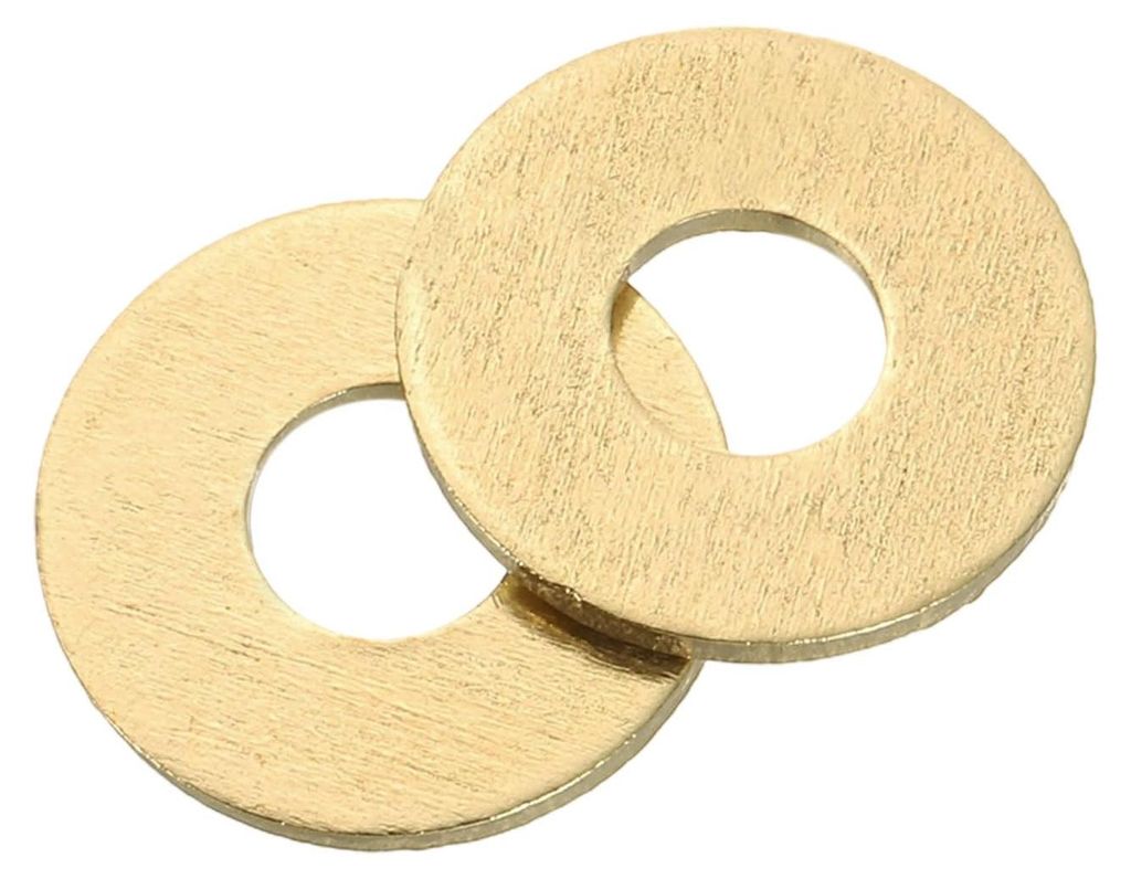 Set mit 50 Ringen, Sortiment M5 x 14 mm x 1 mm Messingringe, flache Sicherungsringe, Dichtungsringe, Metallringe für Schrauben, Bolzen und Muttern