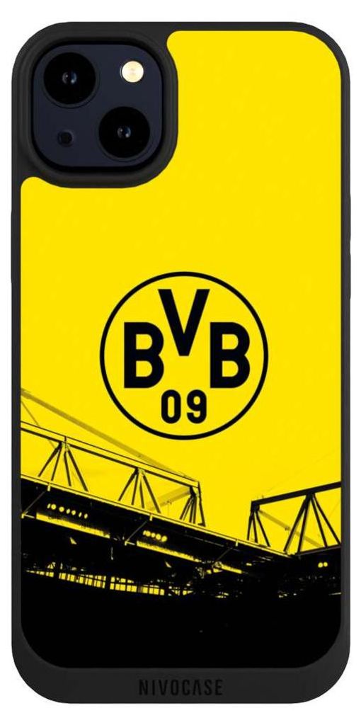 NIVOCASE Handyhülle für Apple iPhone 14 Plus Hülle NIVOpure Case Schwarz BVB Borussia Dortmund Fanartikel