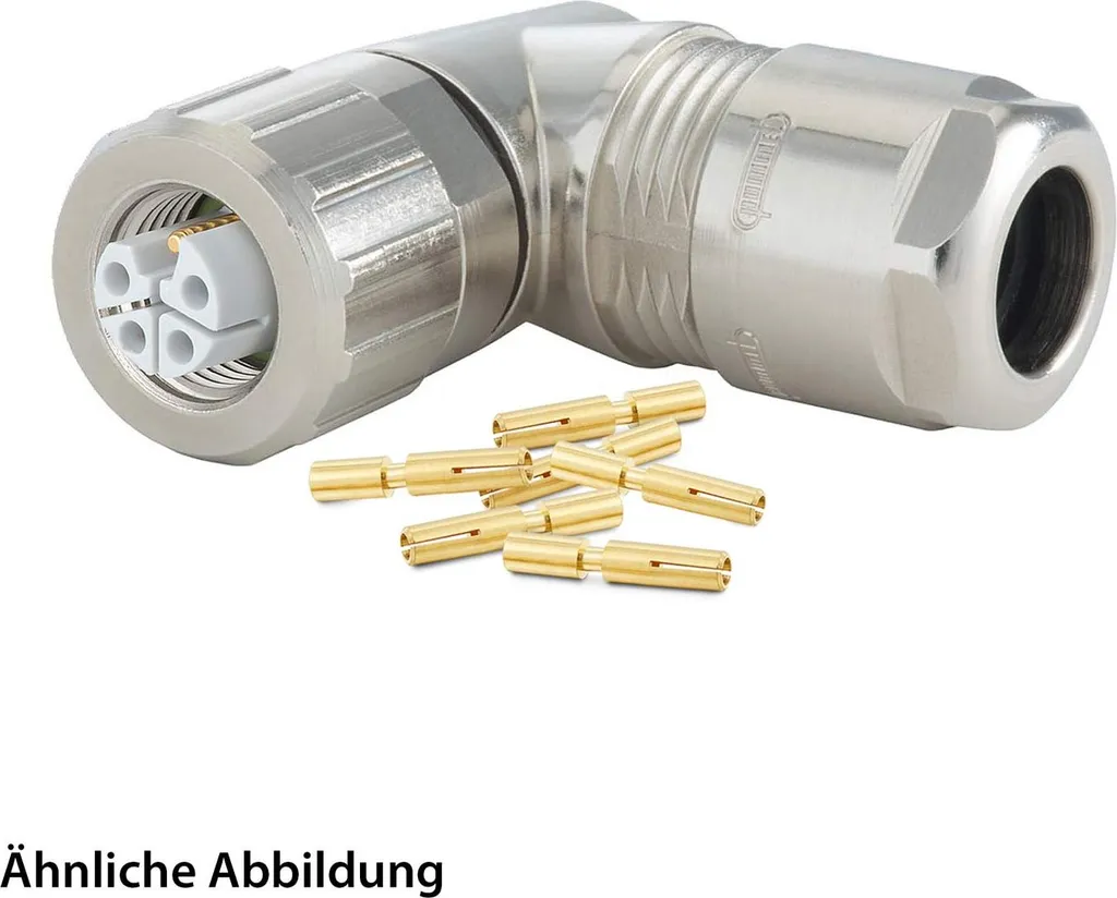 Set Hummel M12 Power L-Coded 4+PE: Connettore Alimentazione Angolato