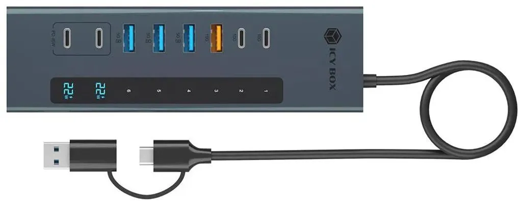 Hub USB 3.2 11-en-1 Icy Box IB-HUB1742CR-C2PD Transfert Rapide 10 Gbps