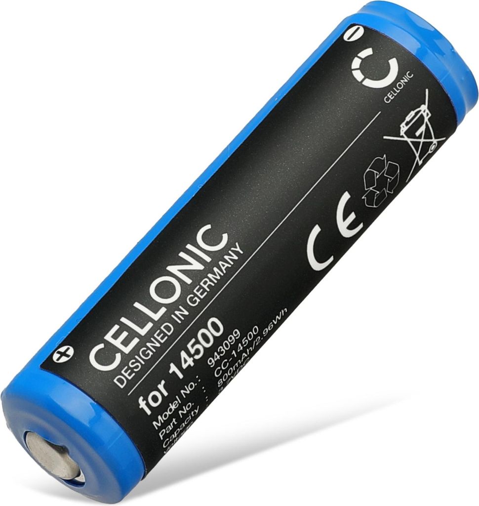 CELLONIC 1x Akku für Beleuchtung / Taschenlampe Kompatibel mit Ledlenser P5R Core, MH5, ML4, 14500 - (800mAh, 3.7V)