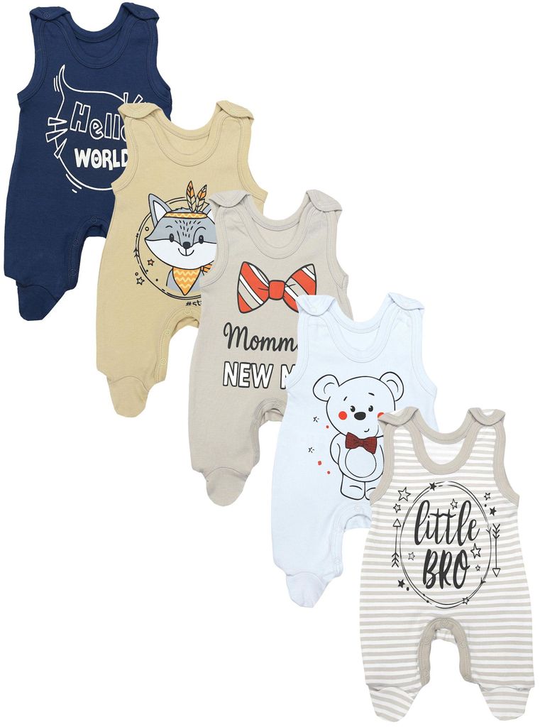 TupTam Baby Unisex Strampler mit Aufdruck Spruch 5er Pack, Produktbild 