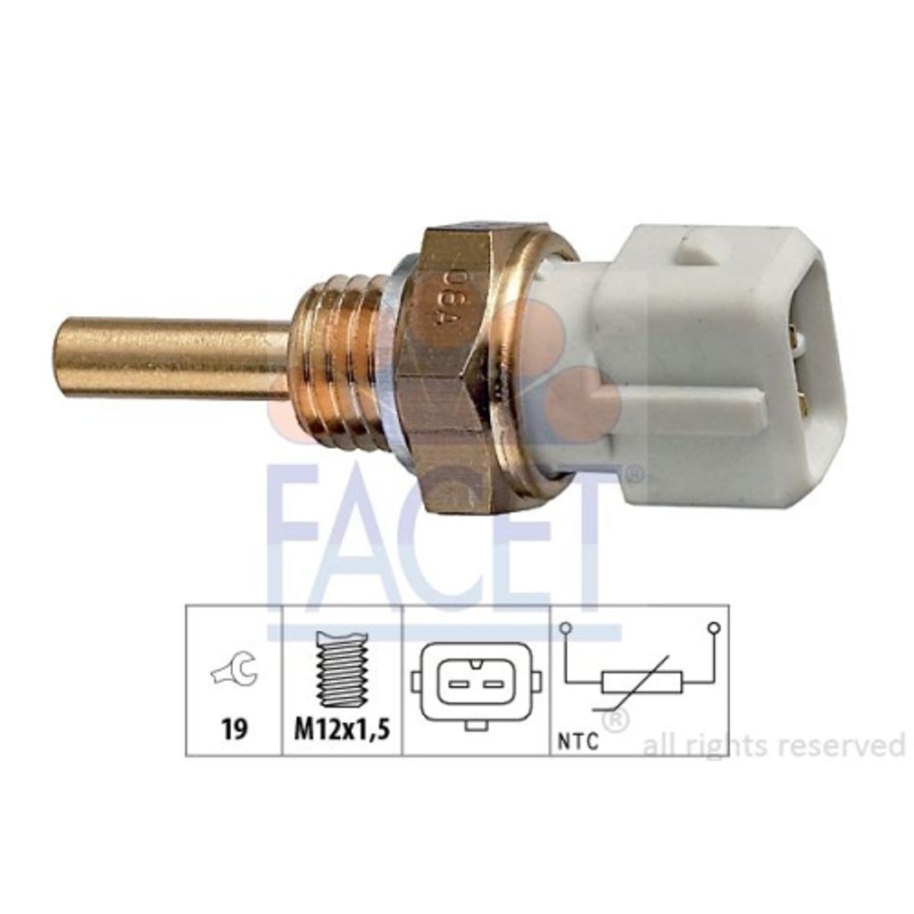 1 Sensor, Kühlmitteltemperatur FACET 7.3127 Italy - OE Equivalent für