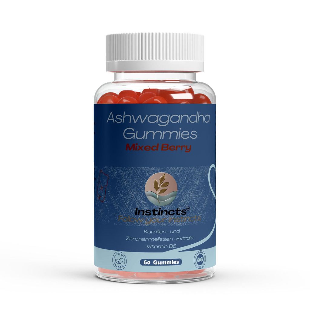 Ashwagandha Gummies 300 + Vitamin B6,- 60 Stk, Mixed Berry Geschmack
