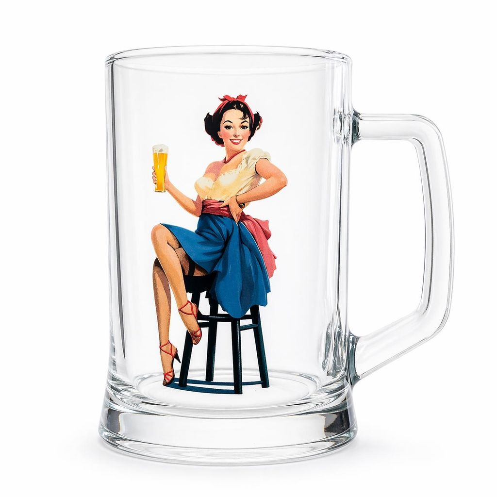 Bierkrug „Pin-up“ 500 ml Glas für Bier