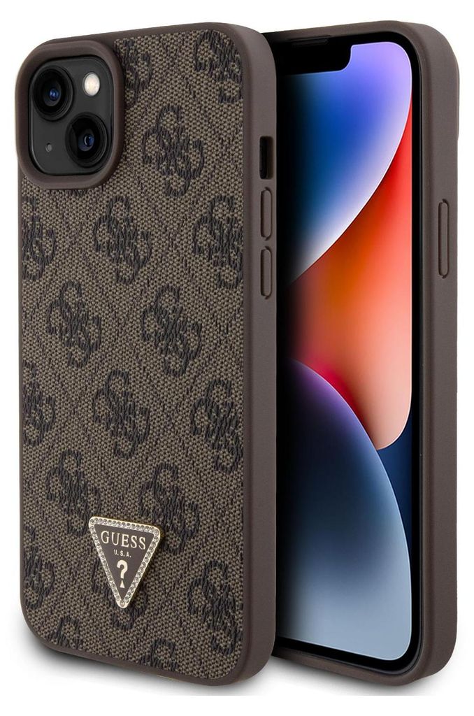 Guess Polyurethan4G Strass Triangle Metal Case iPhone 15 Produktbild 