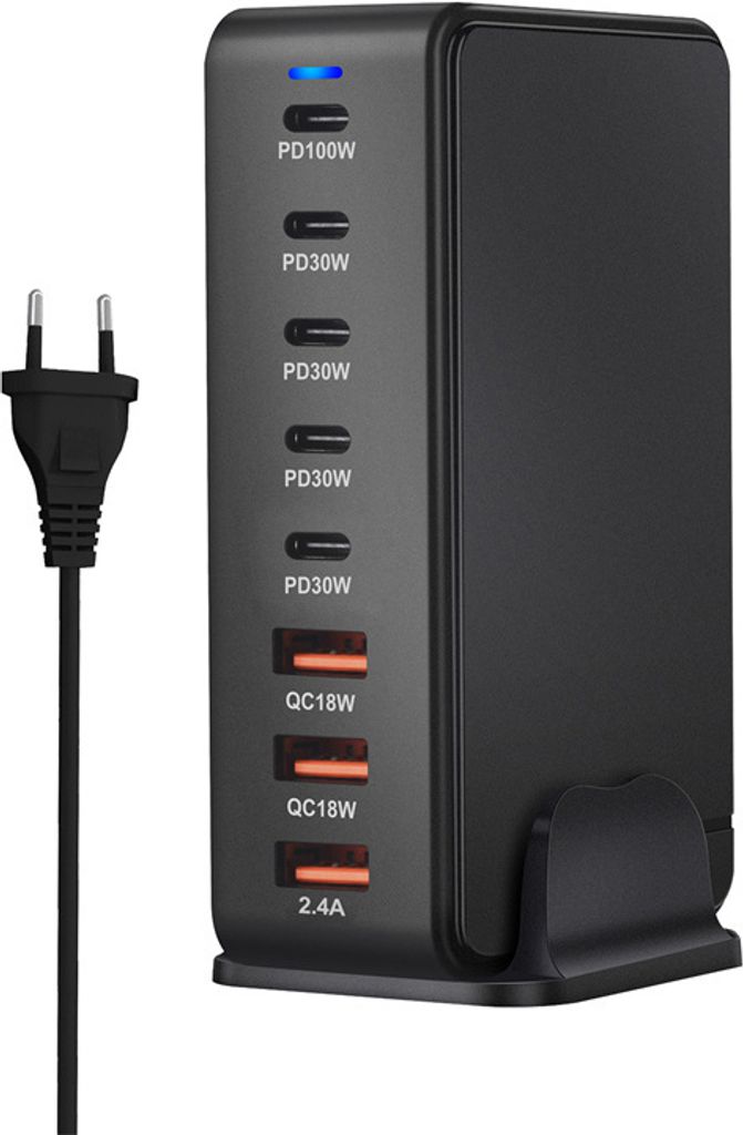 268W 8portová nabíječka USB PD, 3USB-A + 5USB-C PD QC Fast Obrázek produktu 1
