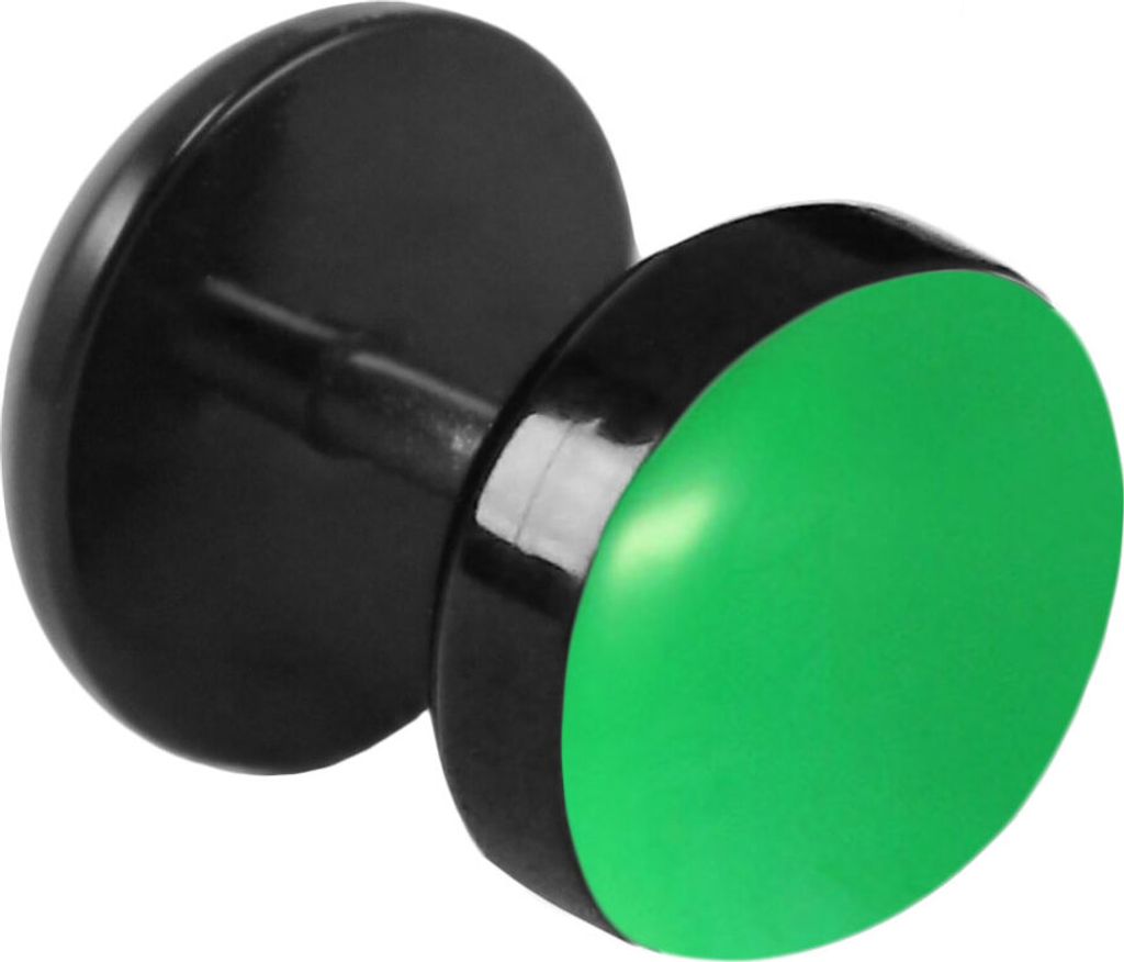 Fake Plug Ohrstecker Emaille Farbe - Hellgrün