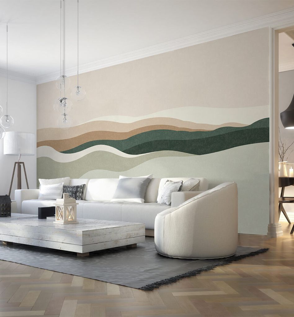 Fototapete Erdig Wellen, Material:Superior Vlies 350 g/qm, Größe Tapete:520 x 300cm