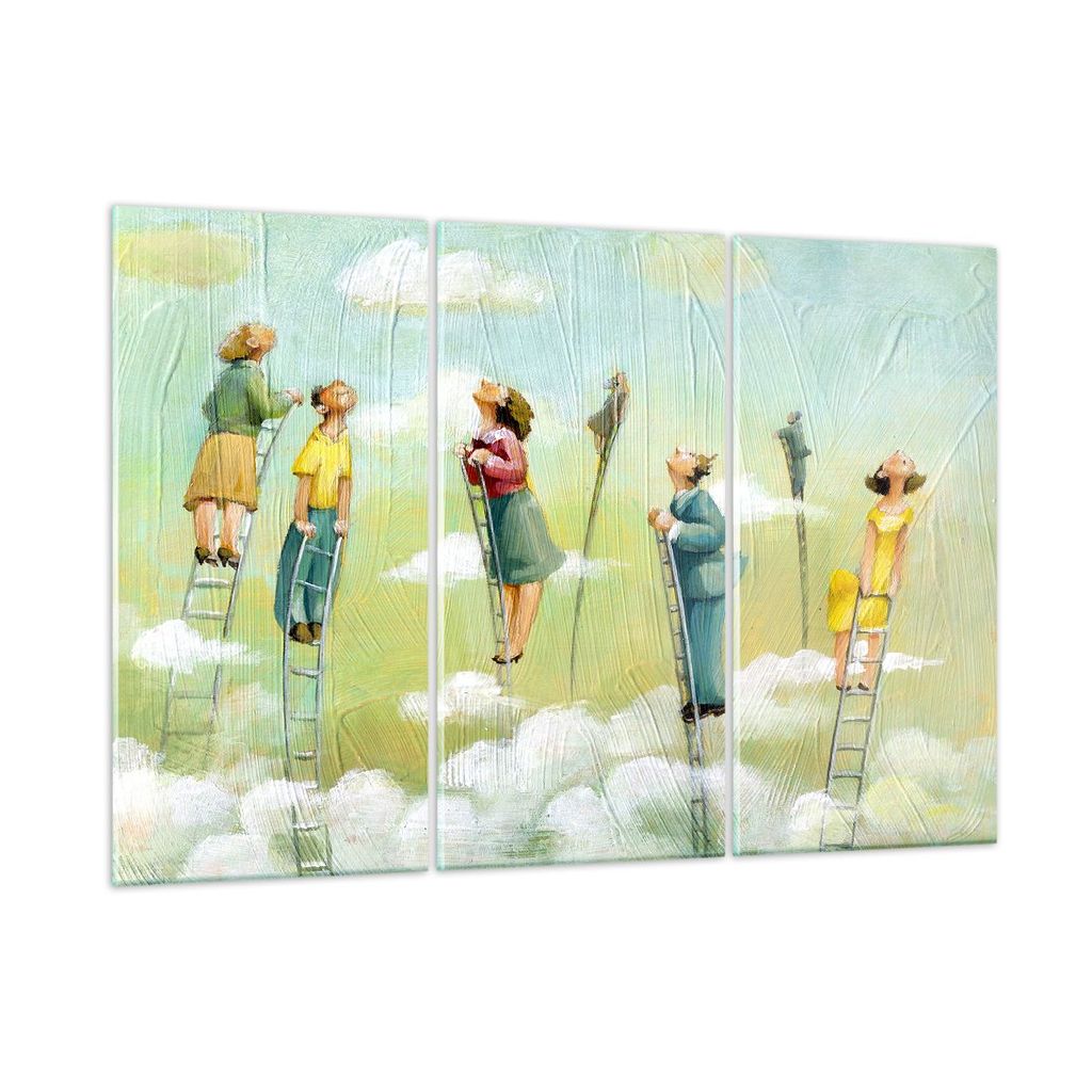 Bilder auf glas - Abstraktion modern - 165x110cm - Glasbilder - Wandbilder - Kunstdruck - zum Aufhängen bereit - Wanddekoration aus Glas - Glas Bi...