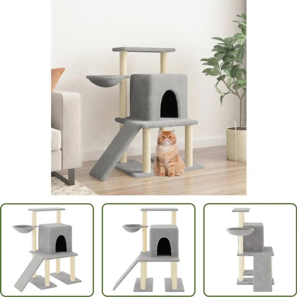 Graffiatoio Design Moderno Grigio Chiaro 96,5 cm - The Living Store
