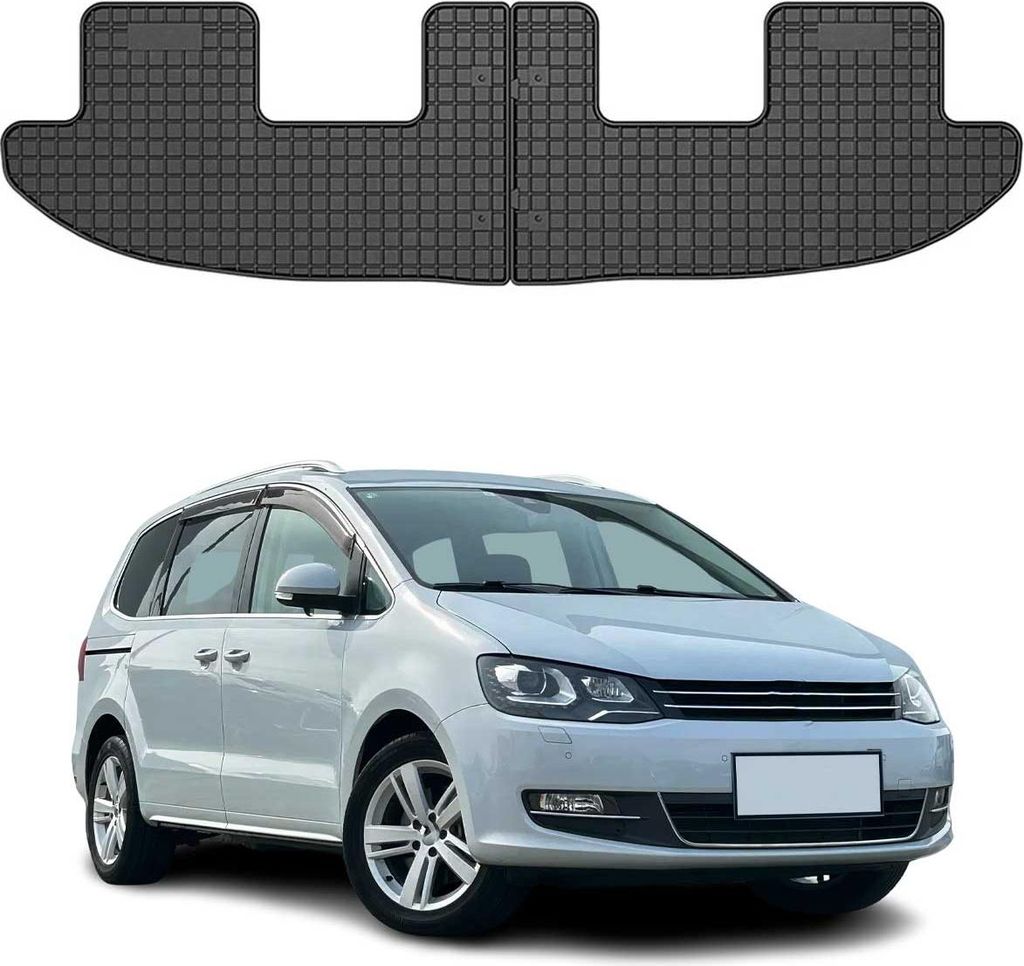 OMAC Gummi Fußmatten für VW Sharan 3. Sitzreihe 2010-2025 Automatten Schwarz 2x