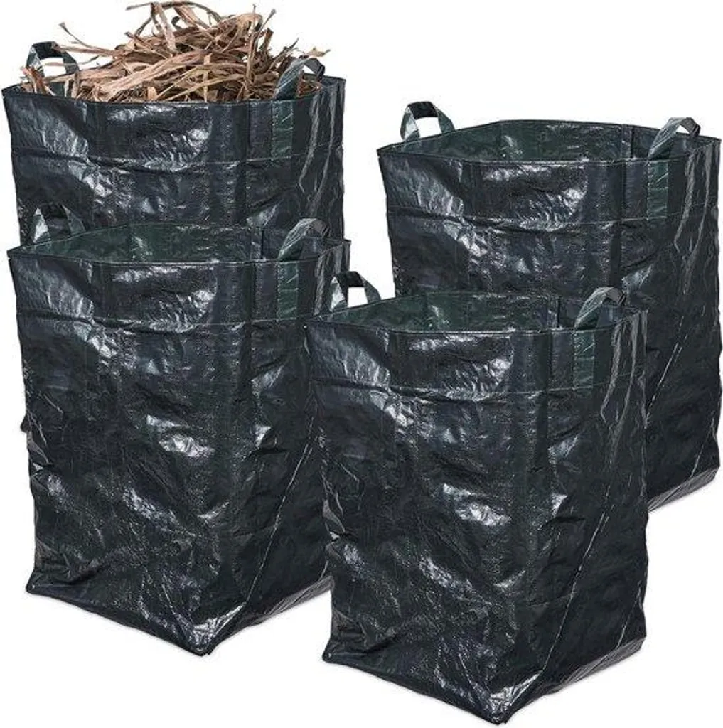 Grand sac de jardinage 200 litres en forme de tonneau rigide et pliable