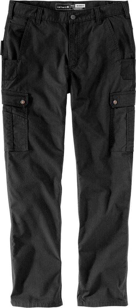 Carhartt Herren Arbeitshose Relaxed Ripstop Cargo, Farbe:Black, 30L32