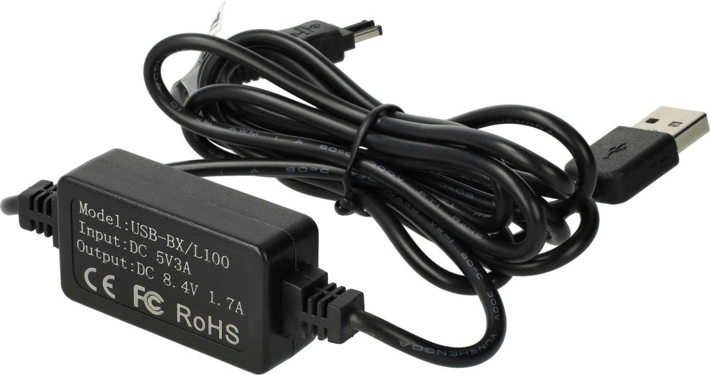vhbw USB Netzteil kompatibel mit Sony Handycam DCR-TRV24E, DCR-TRV245E, DCR-TRV250, DCR-TRV25, DCR-TRV255E, DCR-TRV250E Kamera, Digitalkamera
