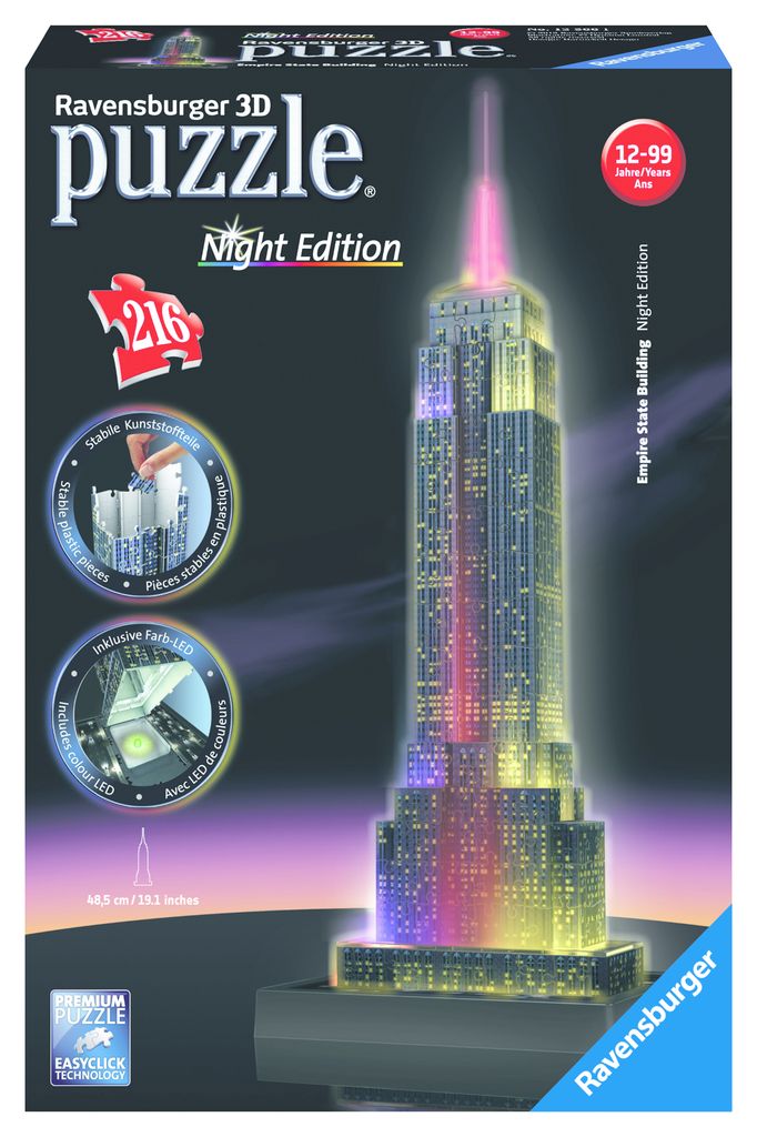 2016, Game Chrysler Building bei Nacht.Night Edition 3-D Puzzle 216 Teile for sale online 