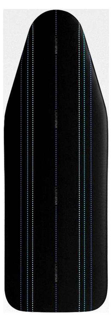 Bügelbezug Universalcover Schwarz, 131 cm x 55 cm, 100 % Baumwolle, Integrierte Faltmarkierungen, Klipp-System, Geeignet für alle Bügeltische an...