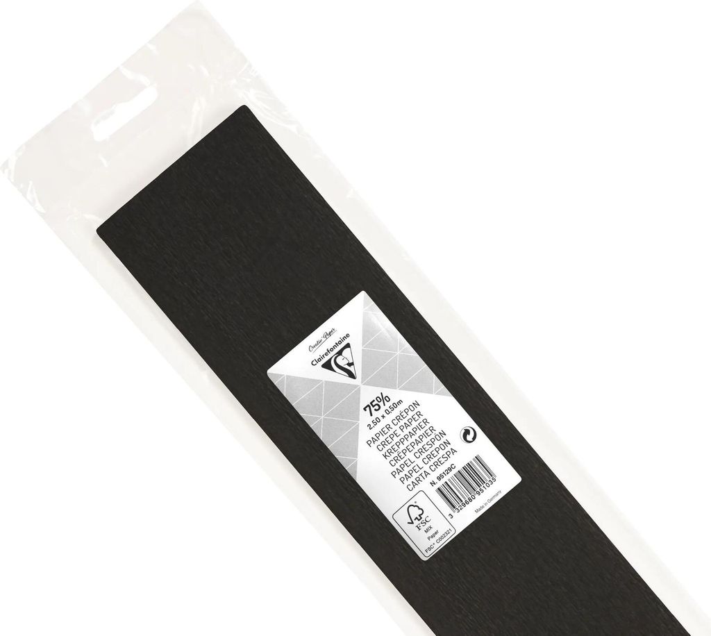 Clairefontaine 10x Krepppapier 1 Blatt ,50x0,50m Schwarz 95129C