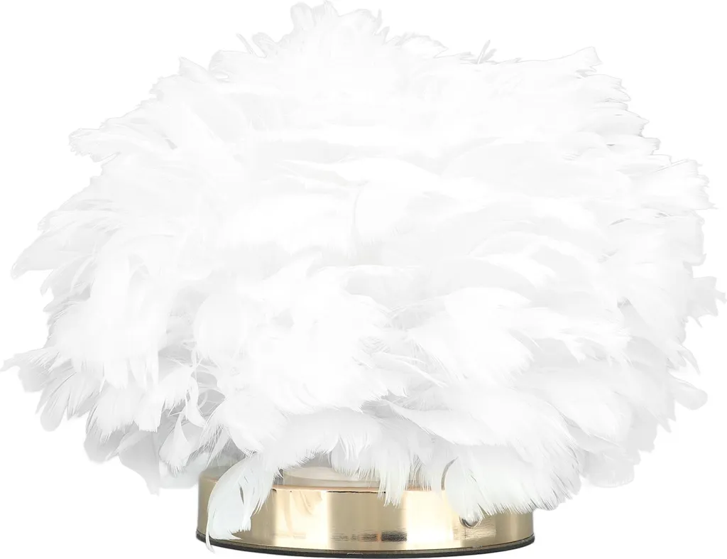 Lampe de chevet tactile sans éblouissement en plumes blanches USB-C LED