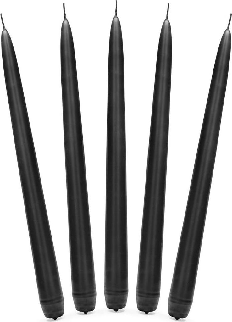 10 Stabkerzen Firenze matt-schwarz 24cm Produktbild 