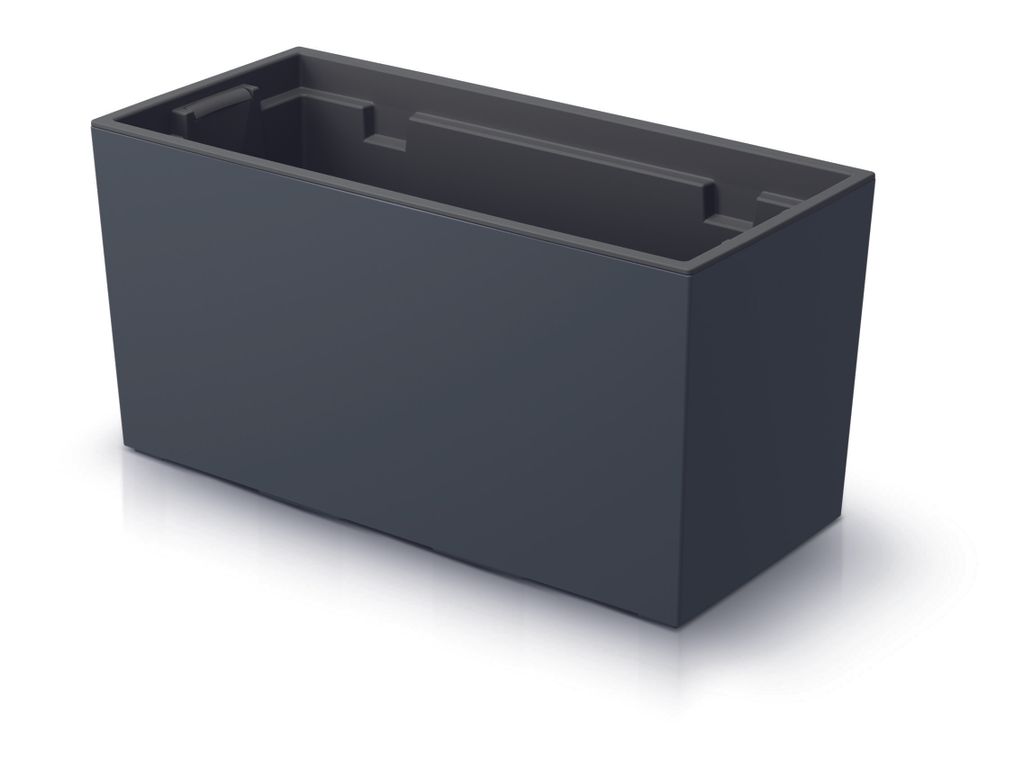 Urbi Case Blumenkasten mit Innentopf für Innen- und Außenbereich Rechteckig Blumentopf UV-beständig (395x185x195mm, Anthrazit)