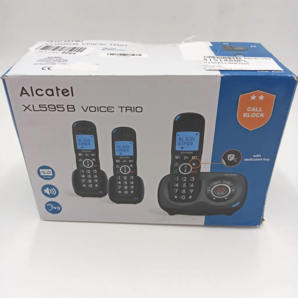 Téléphones Fixes Trio Alcatel XL595 B avec Répondeur et Grosses Touches