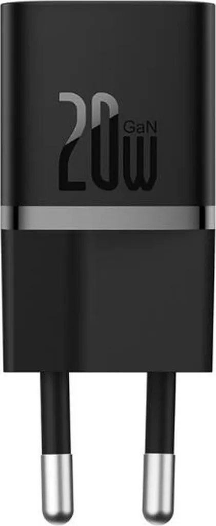 Baseus GaN5 Mini 20W Nero: Ricarica Rapida PD con Tecnologia BCT