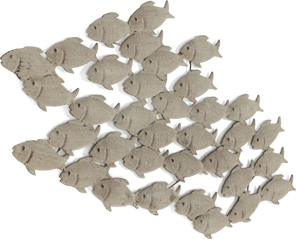 Wandobjekt Wandbild Wanddeko Fischschwarm grau Eisen L 97 Produktbild 20