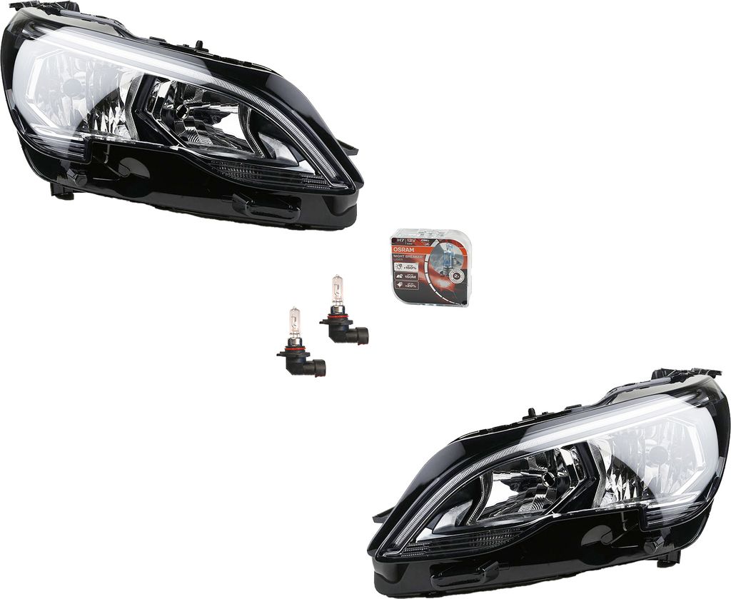 Johns, Scheinwerfer L R Set + Osram Night Breaker Laser passend für Peugeot 3008 TFL 583910 1616878080 583909 1616878180