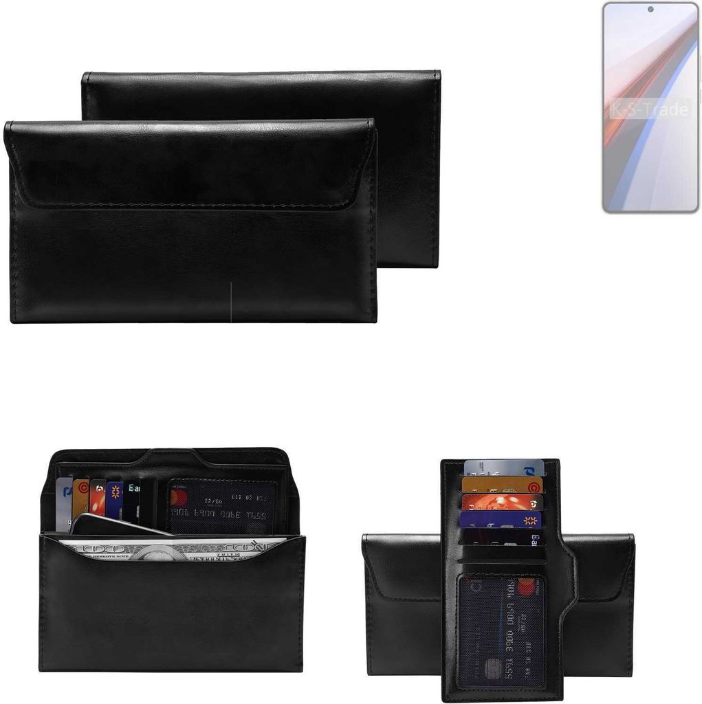K-S-Trade Handy Hülle kompatibel mit Vivo IQOO 12 Schutz Hülle Tasche Schutz Case Handytasche Kunstleder schwarz, 1x