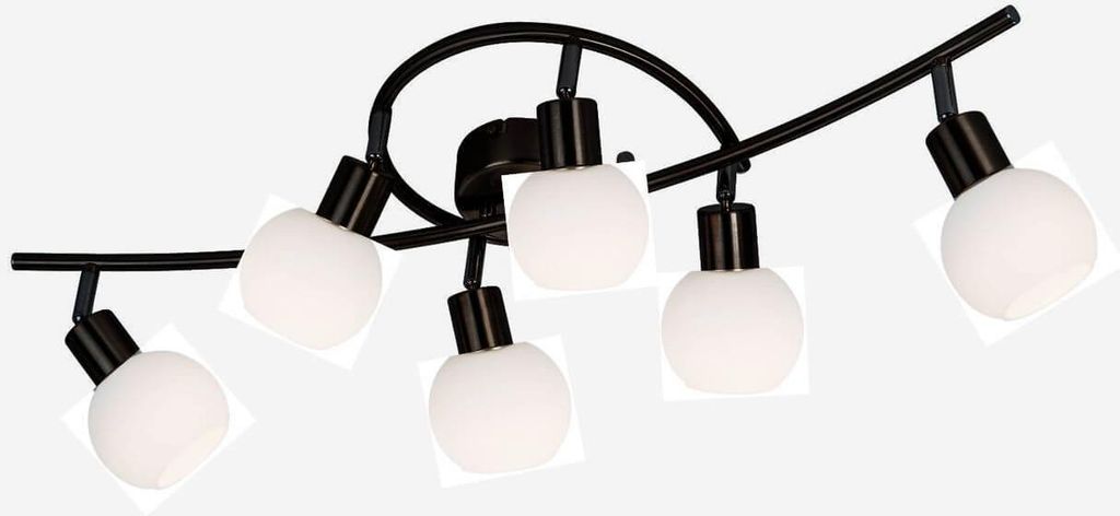 NOWA Deckenleuchte Metall schwarz, 6x E14 LED