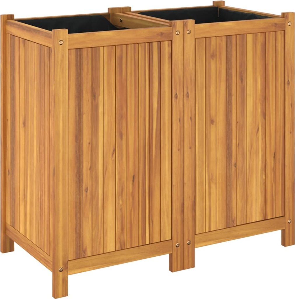 vidaXL Pflanzkübel mit Einlage 84x42x75 cm Massivholz Akazie