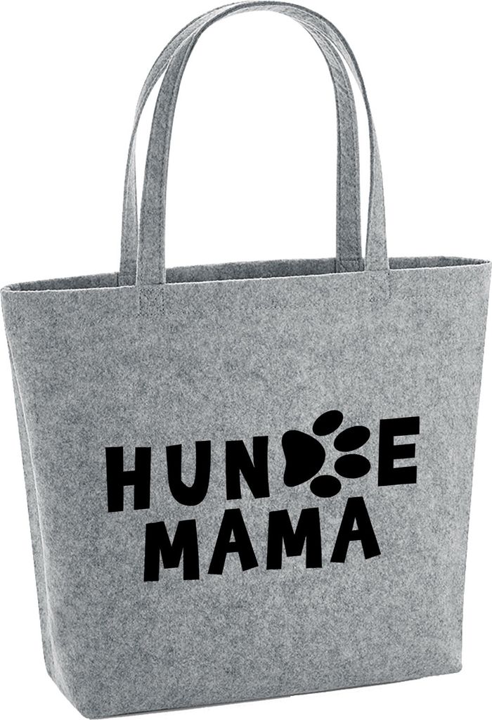 Huuraa Filzshopper Hundemama Tapse 22 Liter Grey Melange Filztasche Geschenkidee