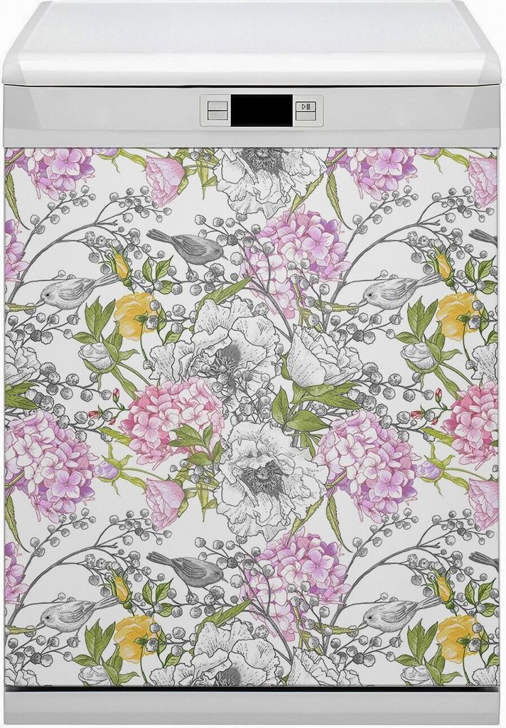 Küche Dekorative Magnete Magnet Folie für Geschirrspüler 60x80 cm - Vögel