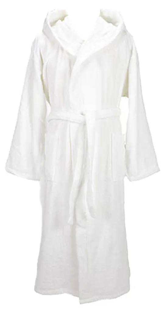 Peignoir à Capuche Femme Blanc Grande Taille 3XL en Coton Absorbant