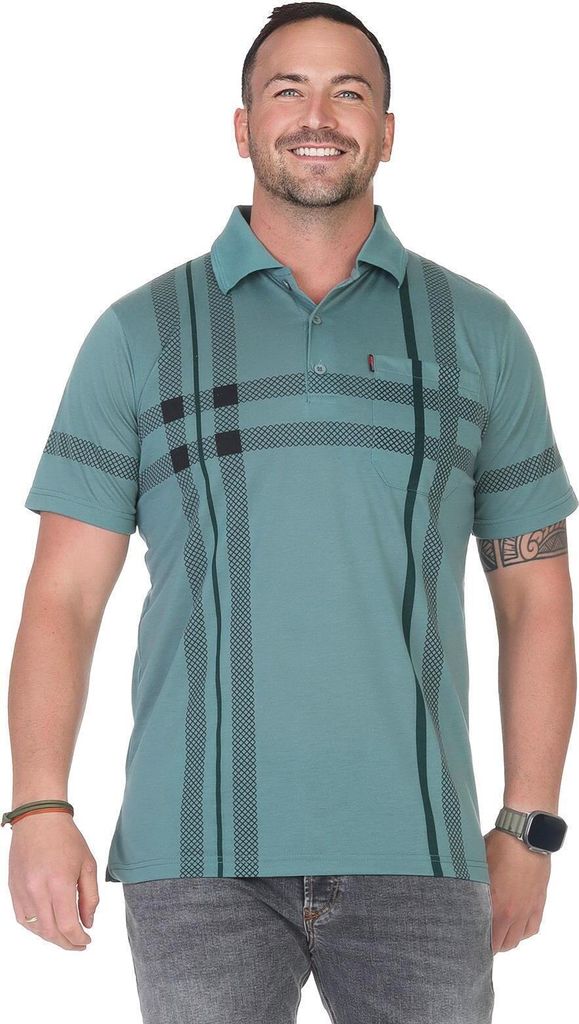 Herren Poloshirt Sommer Polo-Hemd Kurzarm, Petrol/XL/52
