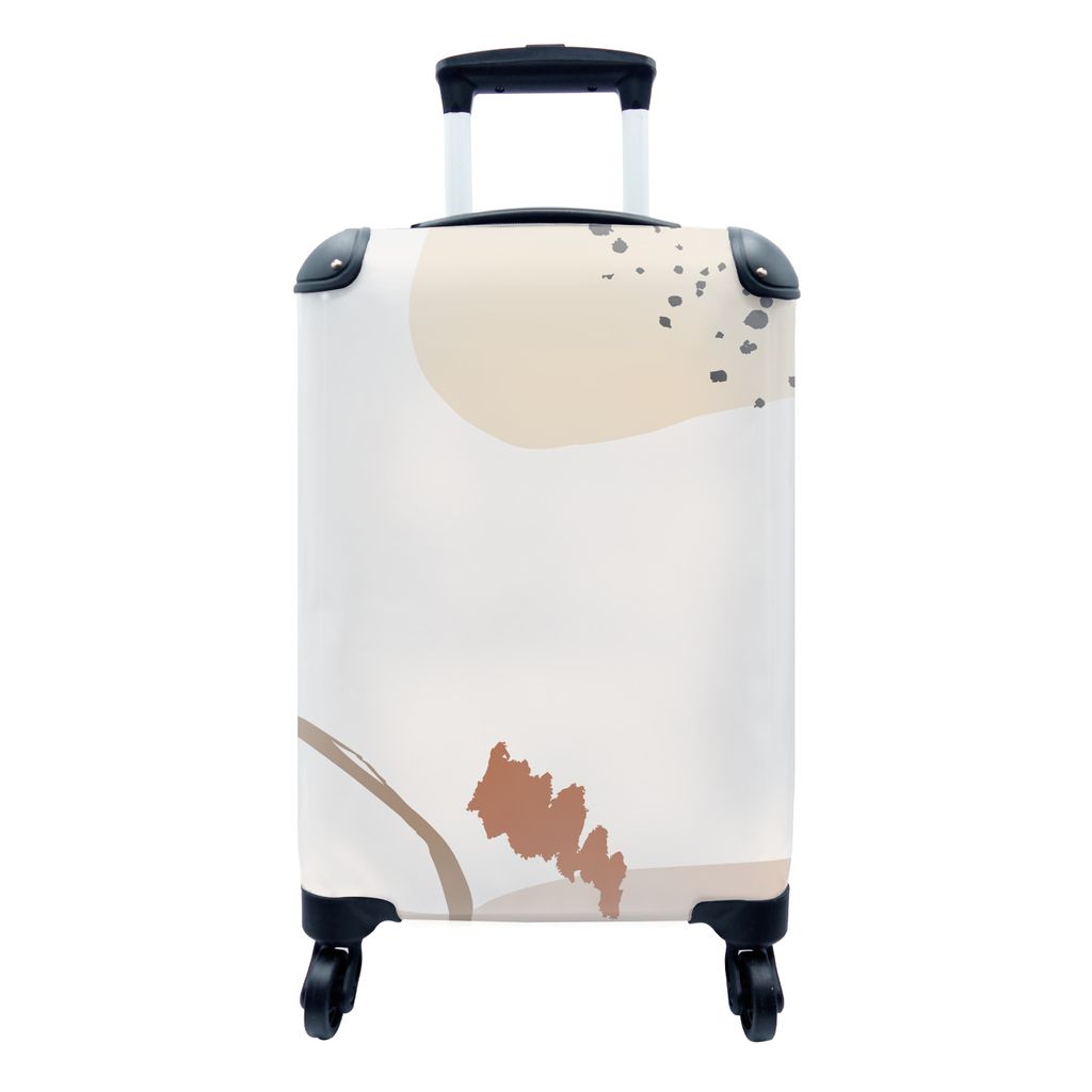 MuchoWow Koffer Handgepäck Trolley Rollkoffer Kleine Reisekoffer mit 4 Rollen - Sommer - Abstrakt - Weiß - Cabin Size < 55x40x23 cm & 55x40x20 ...