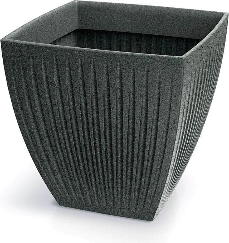 Pot de fleurs pour terrasse et balcon LATIA SQUARE 60 cm granit noir