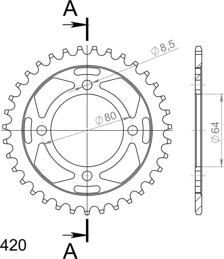Stahl-Kettenrad Supersprox 420 - 35Z (schwarz) Produktbild 