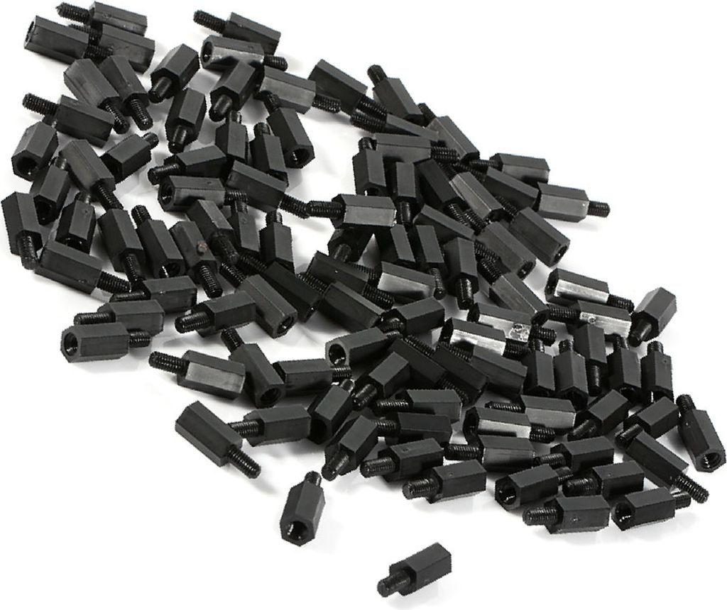 100pcs M2 M3 M4 Kunststoff Nylon Sechskant männlich weiblich Abstandshalter rund Kopf Schraube Mutter