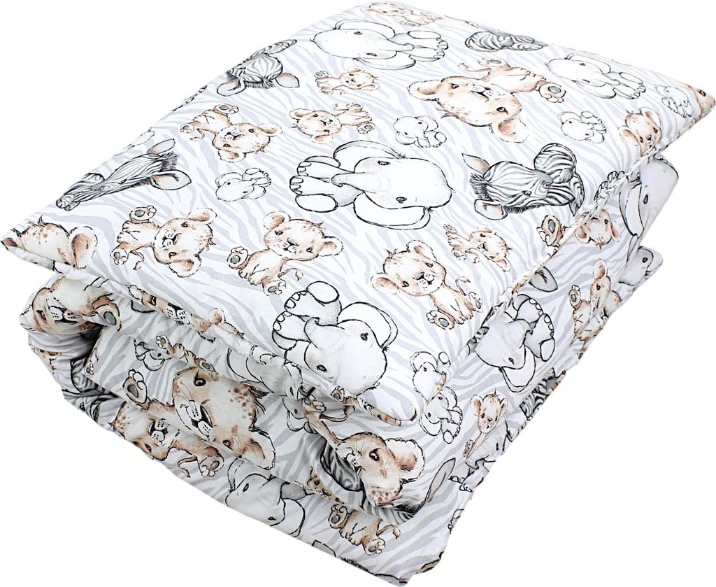 TupTam Kinder Gemusterte Bettdecken Set Ganzjahresdecke Bettdecke Kopfkissen Flachkissen 2tlg., Farbe: Safari, Größe: 135x100 cm