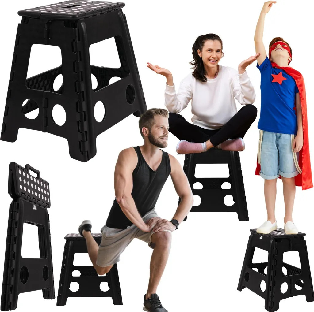 Chaise pliante d'appoint compacte avec pieds antidérapants de 39 cm - 2