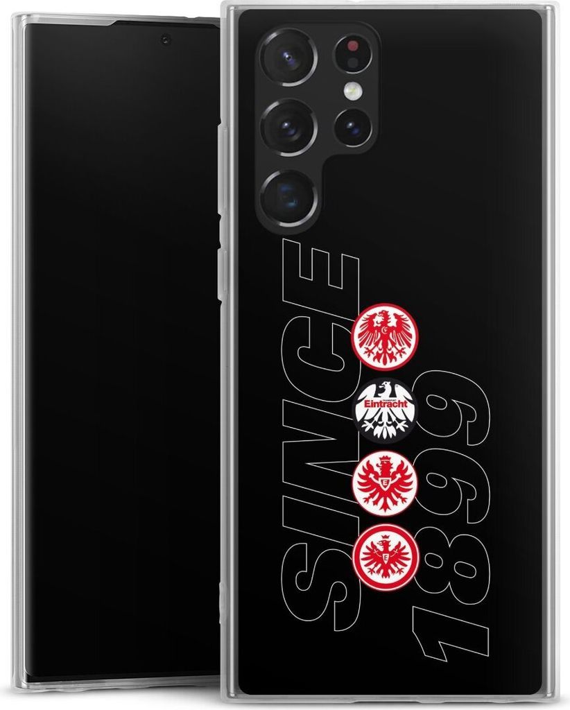 DeinDesign Slim Hülle für Samsung Galaxy S22 Ultra Silikon Case Ultra Dünn Handyhülle Adler Eintracht Frankfurt Logo