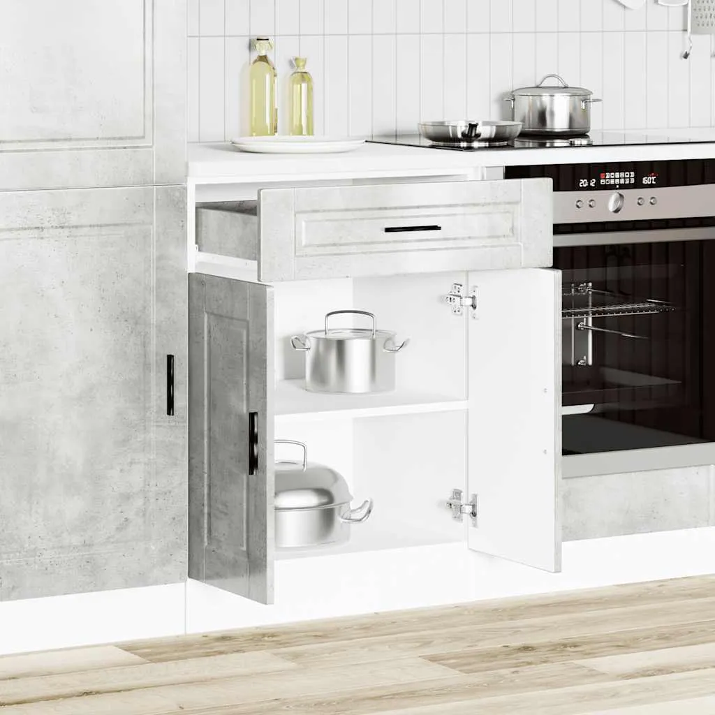Armadio Cucina Porto Grigio Cemento 2025 - Legno Robusto 1 Anta - 3