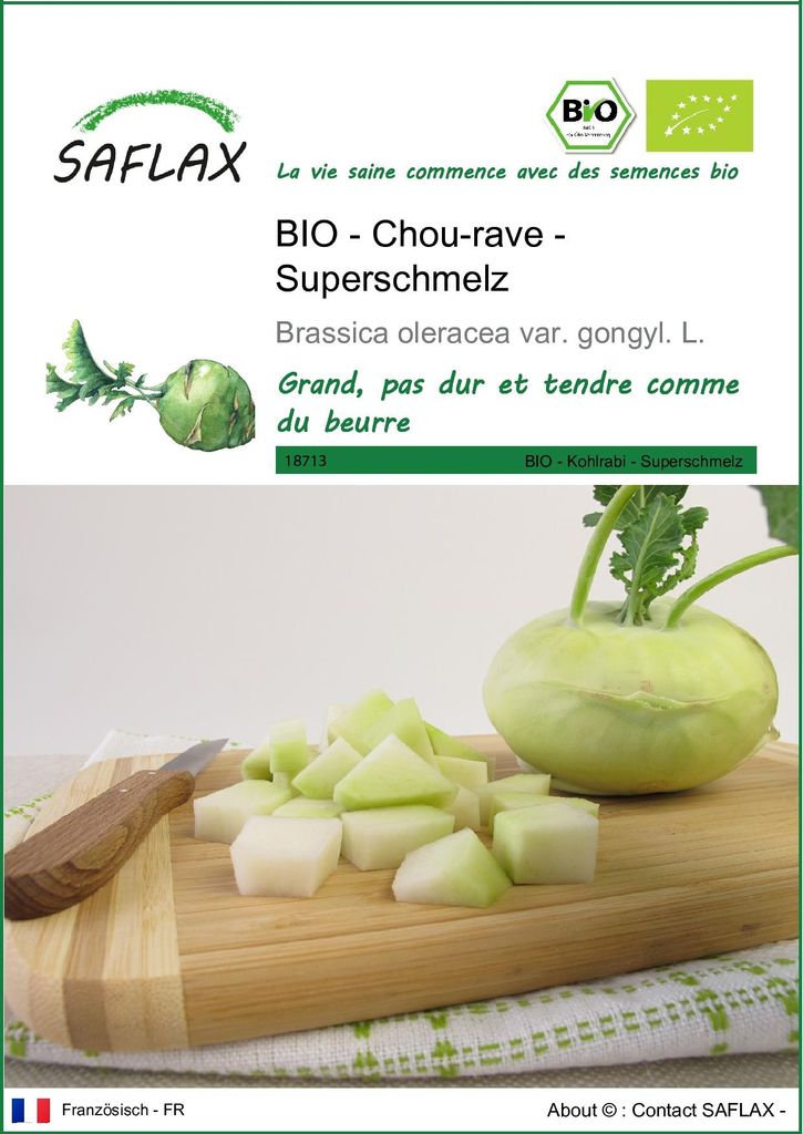 SAFLAX  -- Chou-rave - Superschmelz - 20 graines - Brassica Image du produit 