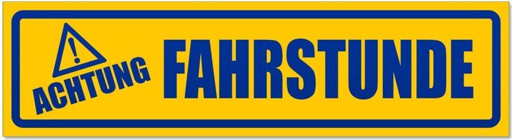 Kiwistar - Autoaufkleber - Blau - 30 x 8 cm - Achtung Fahrstunde invertiert - Hinweis Aufkleber Sticker für Auto, Kfz, Fahrrad, PKW, LKW